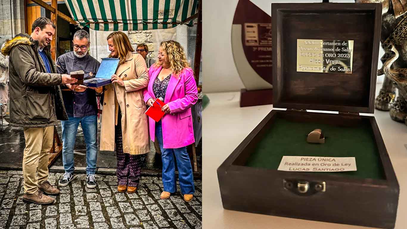 Aitor Vega galadonado con el Queso de Oro en el XXXII Certamen de quesos artesanos de Salas