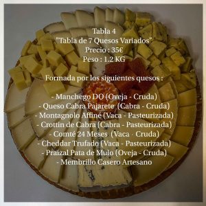 tabla de 7 quesos variados