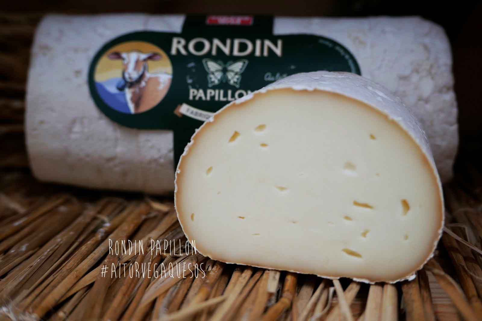 Queso Rondin Papillon francés de oveja, pieza entera cilíndrica con corteza enmohecida